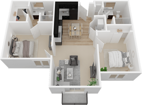 B1C Floor Plan at STATION BY VINTAGE, COVINGTON, WA